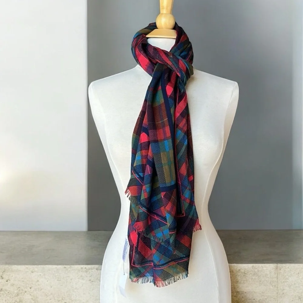 Talbots Plaid Multicolor Oblong Women's scarf